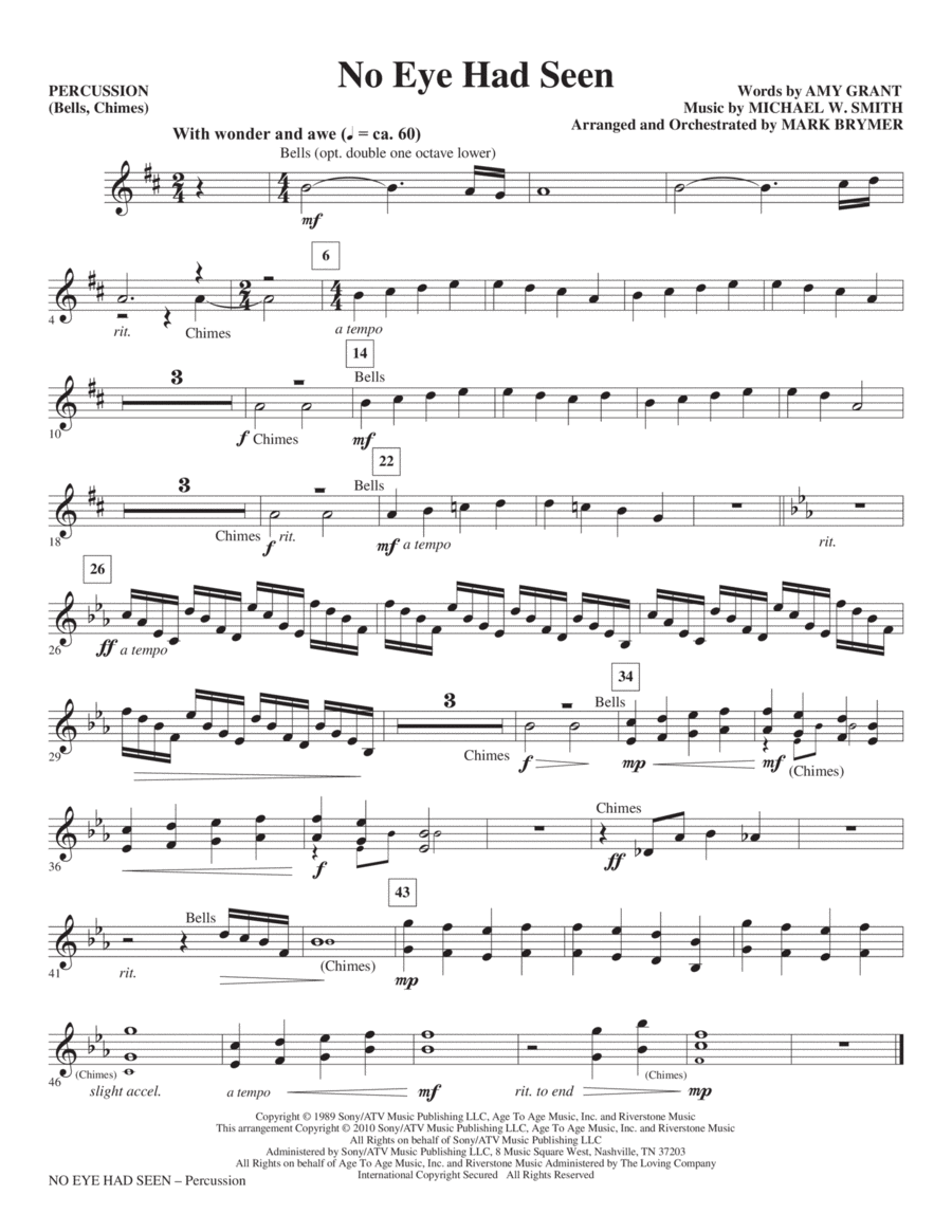 No Eye Had Seen - Percussion Choir scores gallery preview page 1