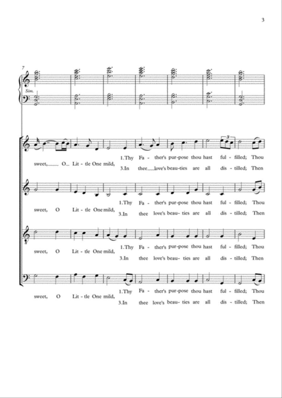 O Little One Sweet (Xmas Carol) Choir scores gallery preview page 3