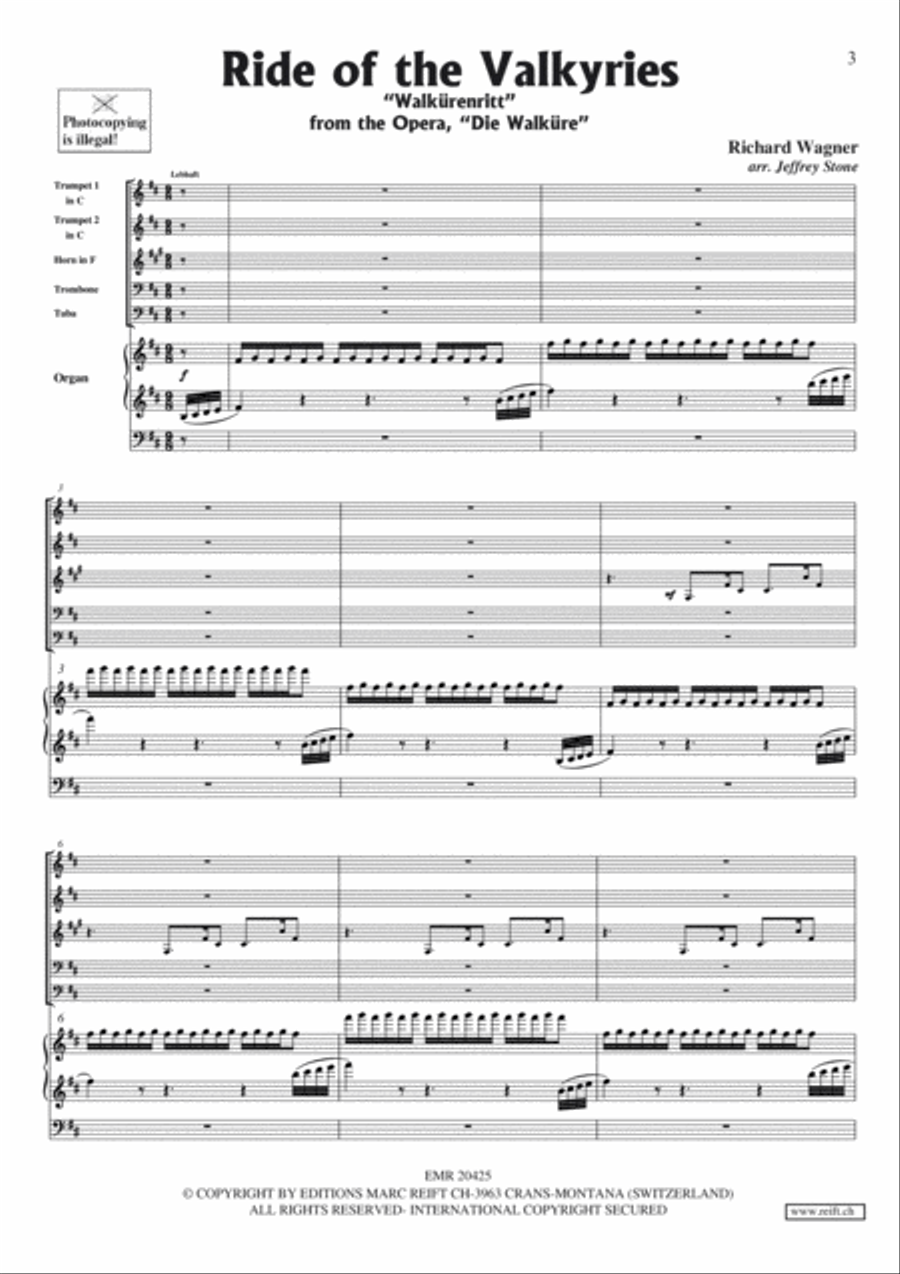 Ride Of The Walkyries Ride Of The Walkyries Brass Ensemble scores gallery preview page 3