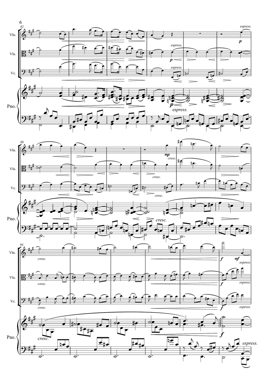 Brahms - Intermezzo Op.118 No.2 - Piano Quartet - Violin Viola Cello Piano Piano Quartet scores gallery preview page 6