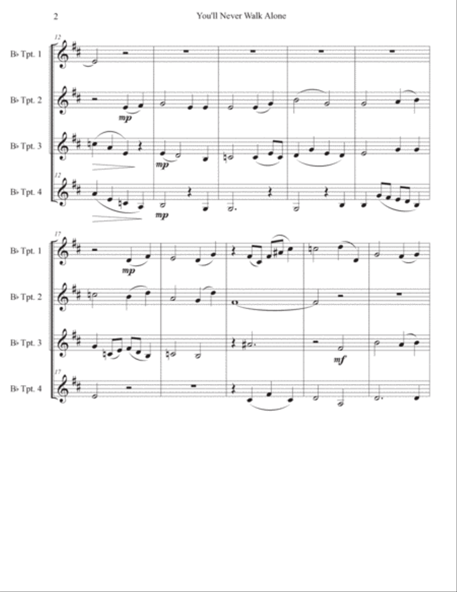 You'll Never Walk Alone You'll Never Walk Alone Trumpet Solo scores gallery preview page 2