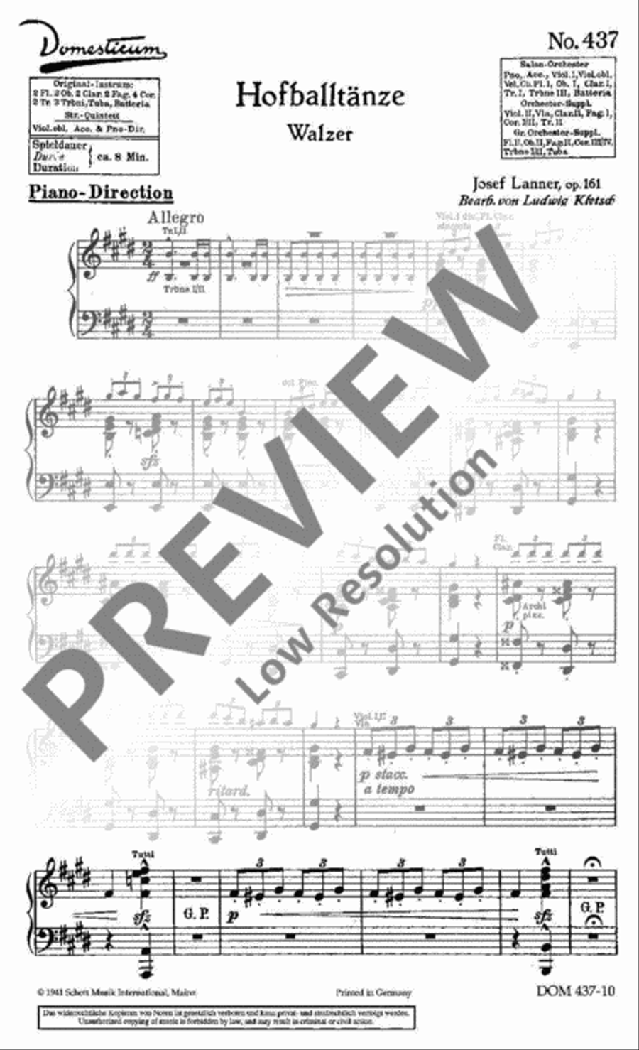Hofballtänze Orchestra scores gallery preview page 2