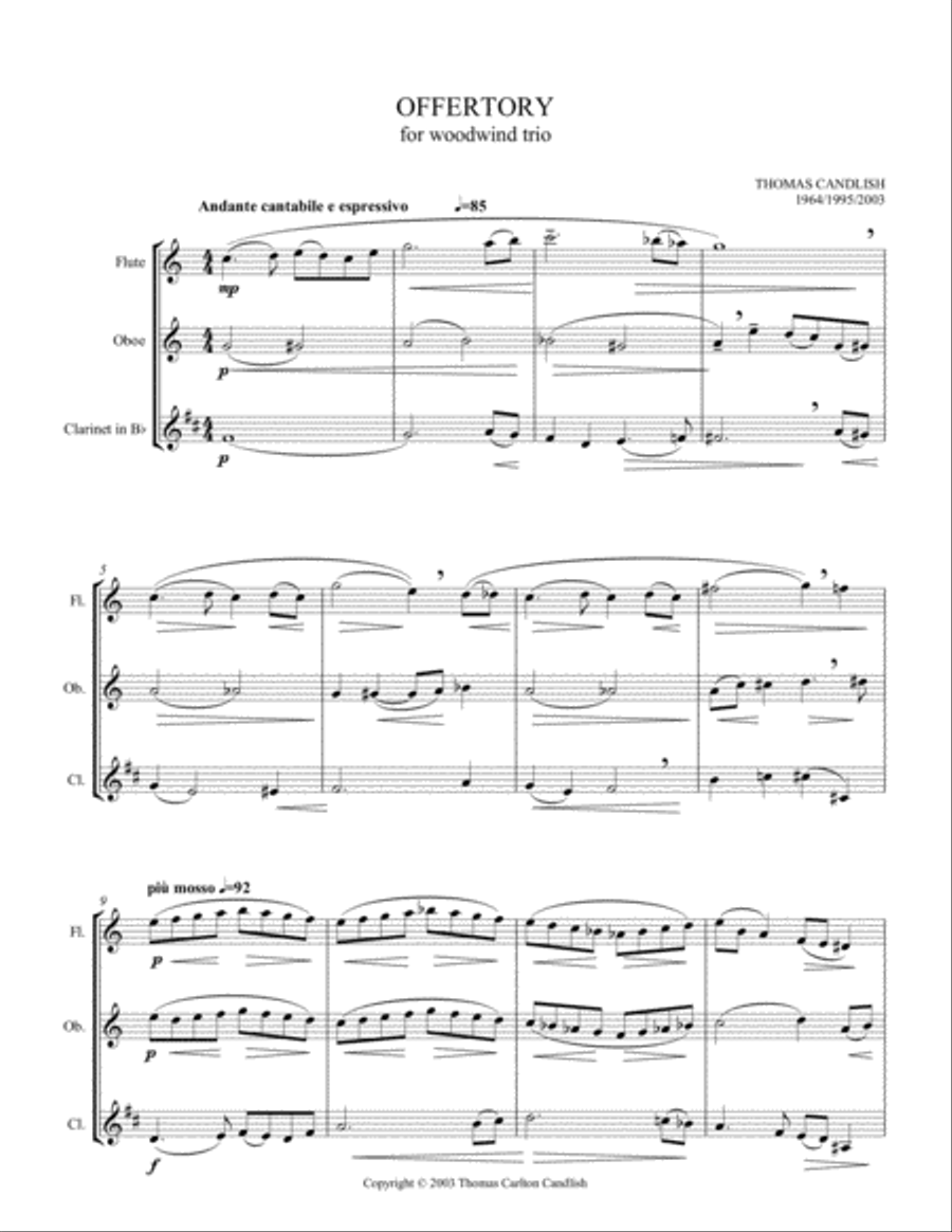 Offertory for Woodwind Trio Woodwind Trio scores gallery preview page 1