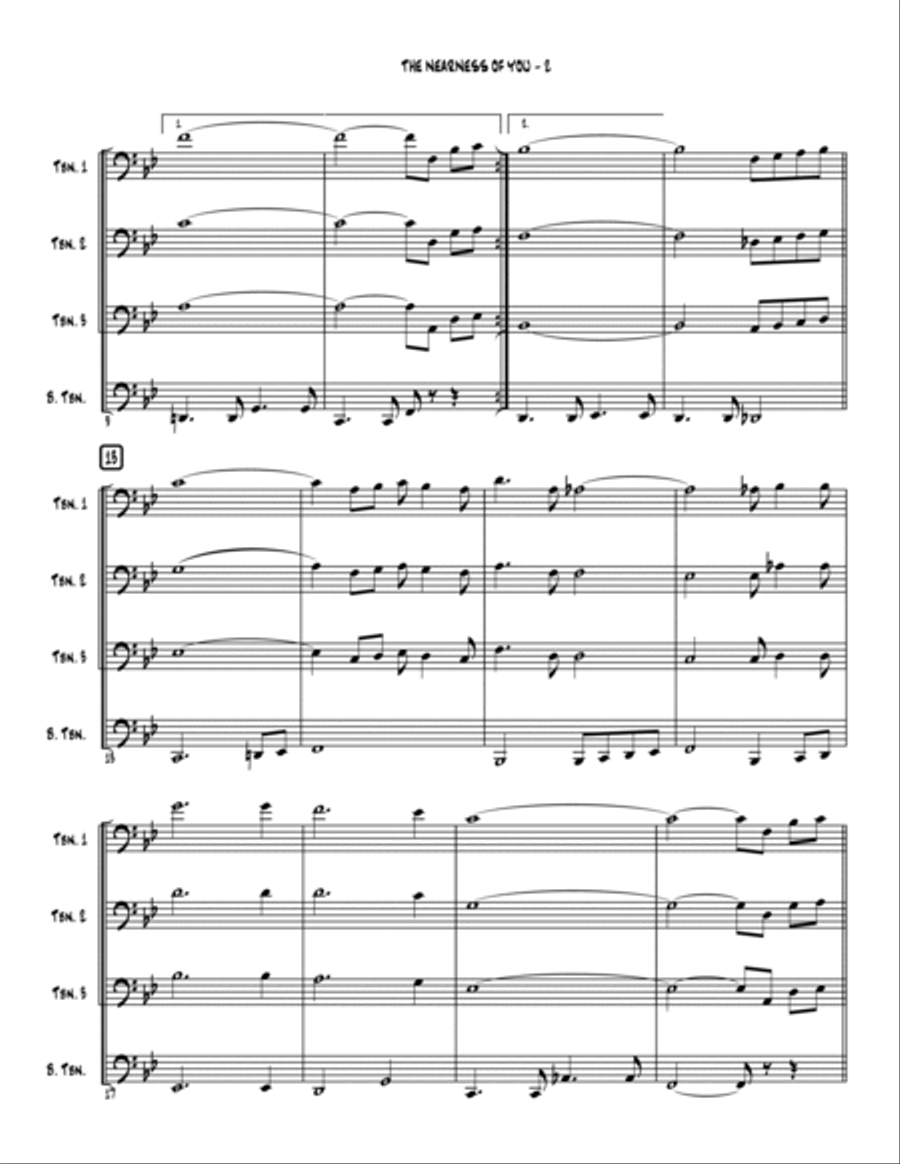 The Nearness Of You Brass Quartet scores gallery preview page 4