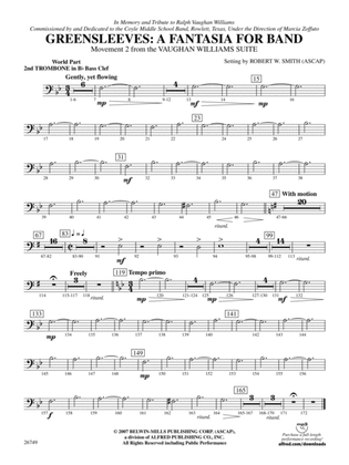 Greensleeves: (wp) 2nd B-flat Trombone B.C.