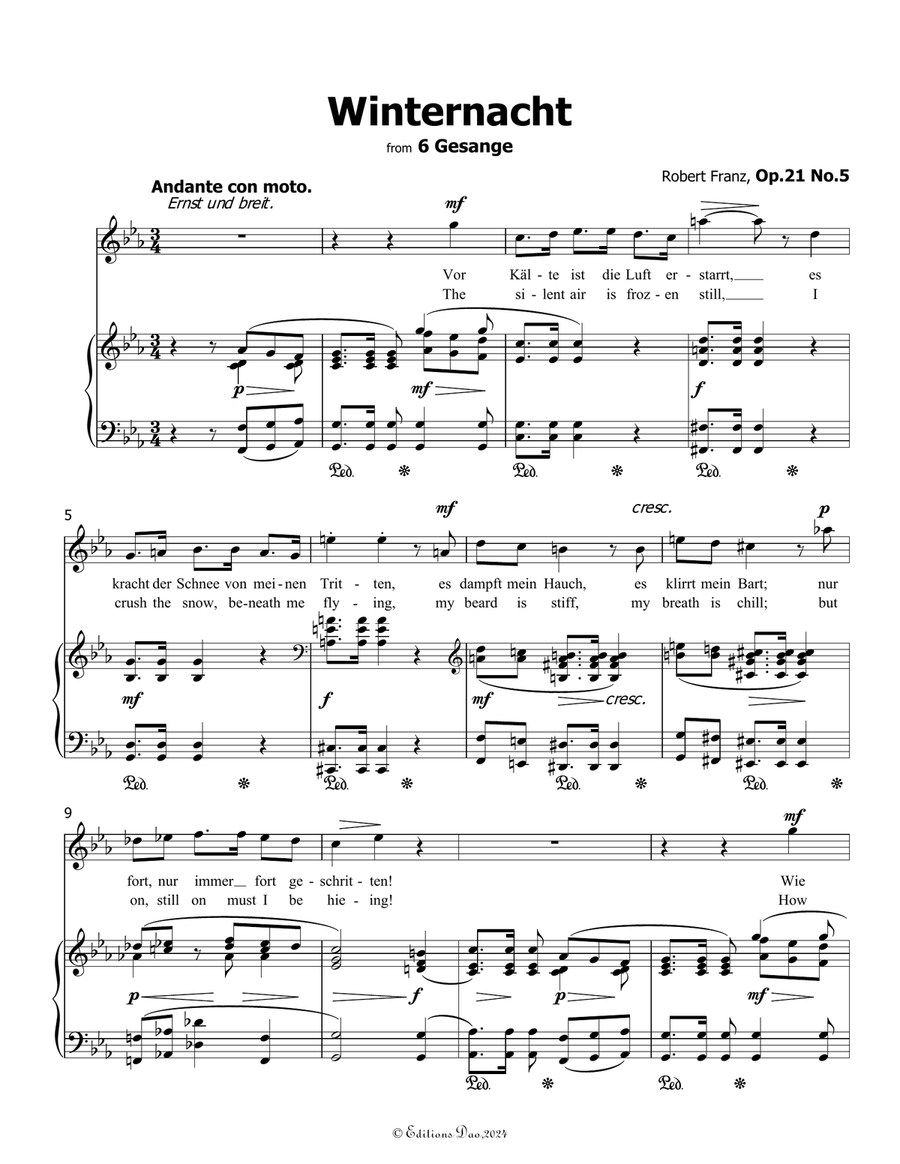 Winternacht, by Robert Franz, in c minor Voice scores gallery preview page 3