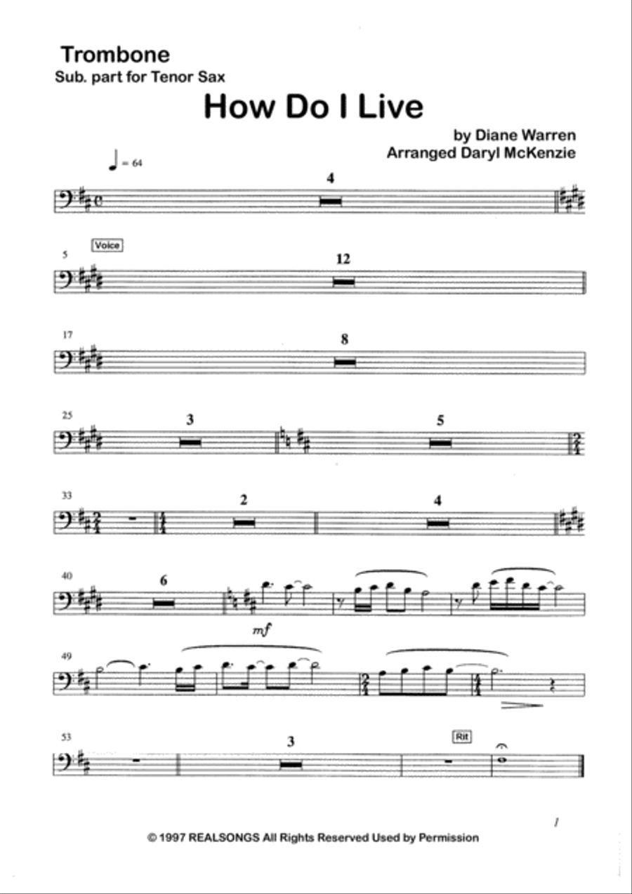 How Do I Live Tenor Saxophone scores gallery preview page 5