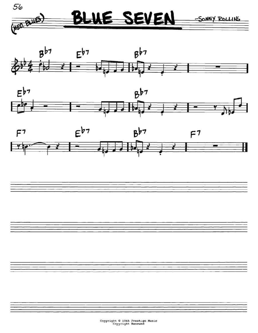 Blue Seven Blue Seven Piano scores gallery preview page 1