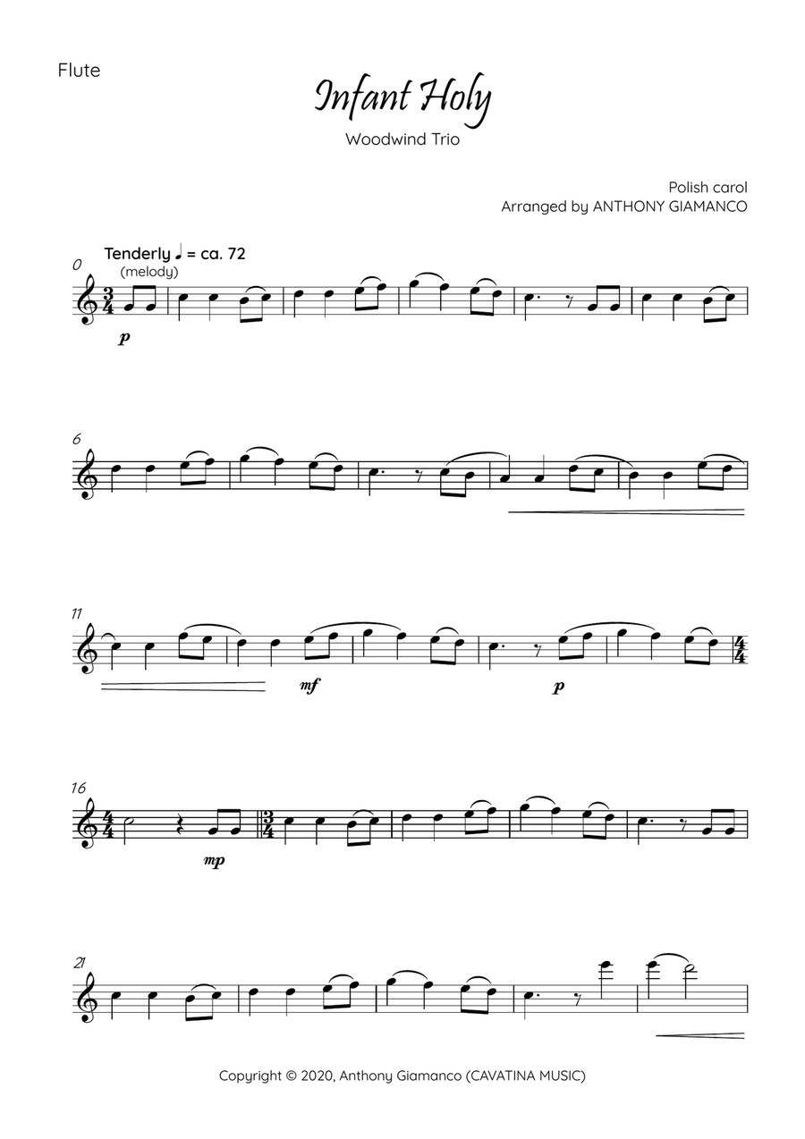 INFANT HOLY - woodwind trio Woodwind Trio scores gallery preview page 6