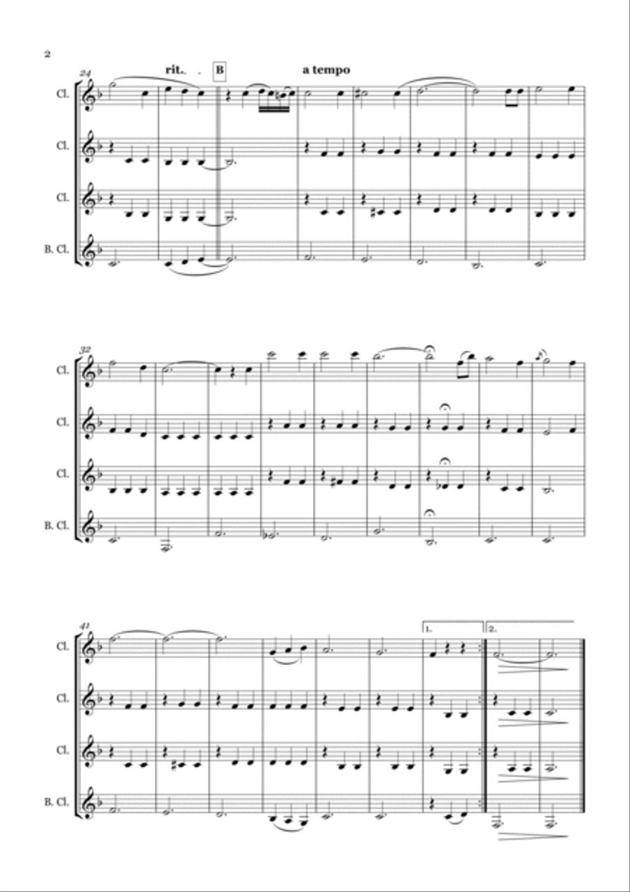 I Arise From Dreams for Clarinet Quartet Clarinet Quartet scores gallery preview page 2