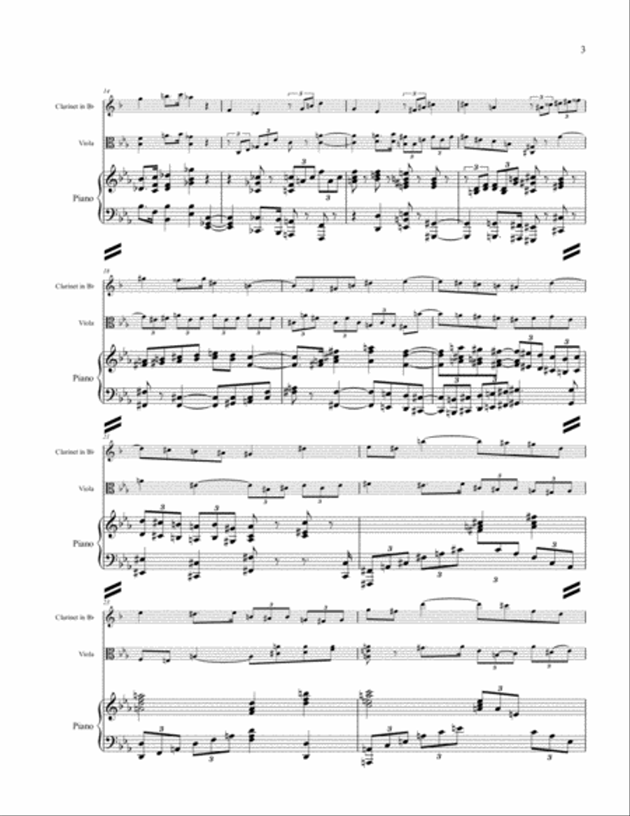 Trio (Viola, Clarinet, Piano) 2002 Small Ensemble scores gallery preview page 3