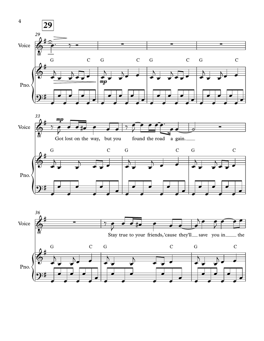 Hard Road Hard Road Piano, Vocal, Guitar scores gallery preview page 4