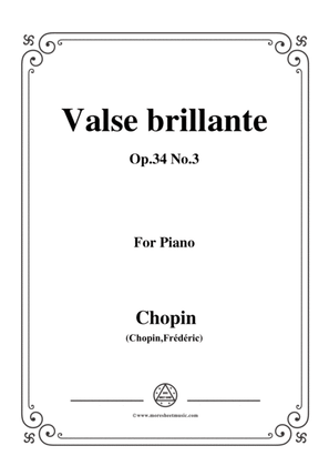 Book cover for Chopin-Valse brillante Op.34 No.3,for piano