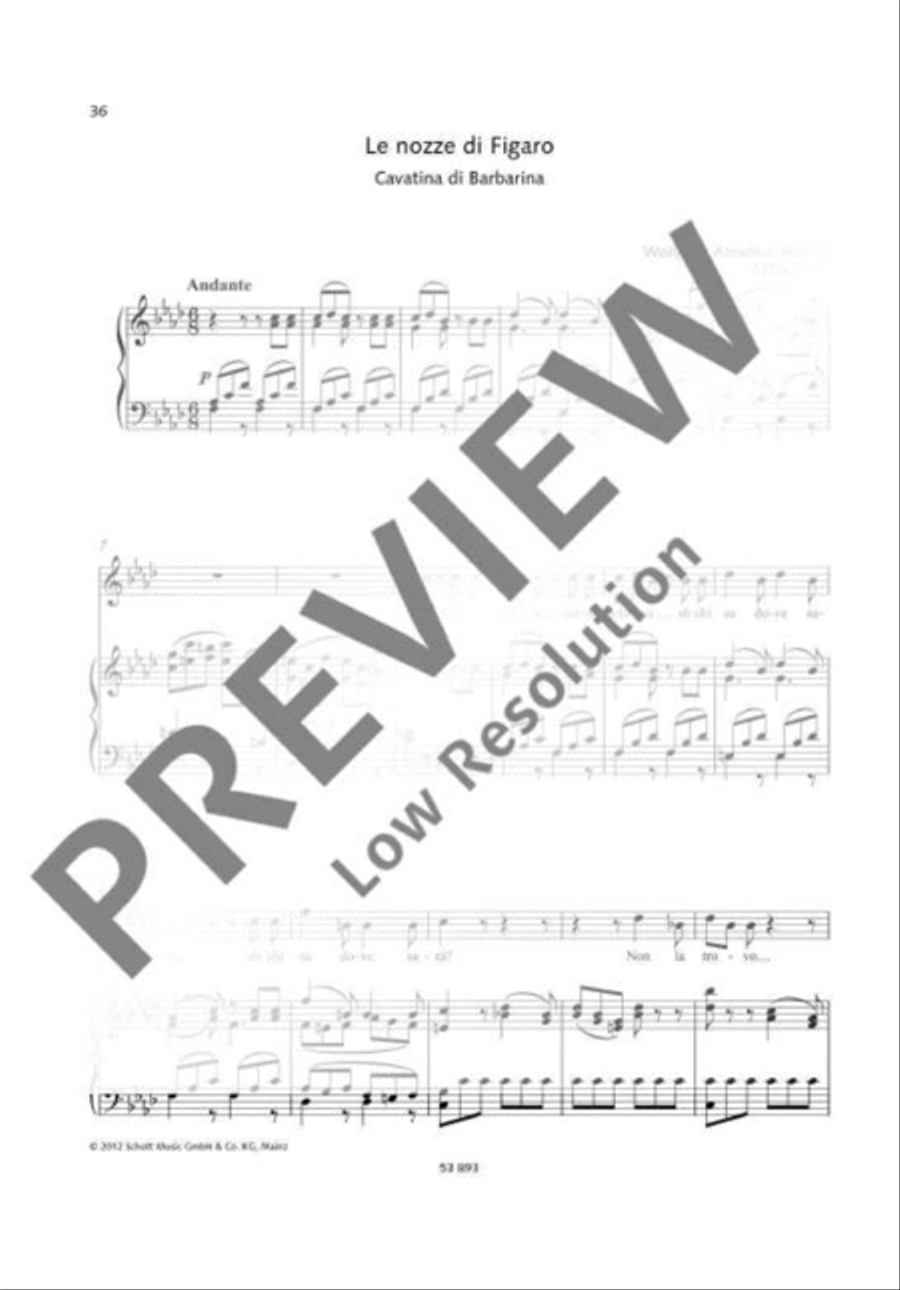 Cavatina di Barbarina Soprano Voice scores gallery preview page 2