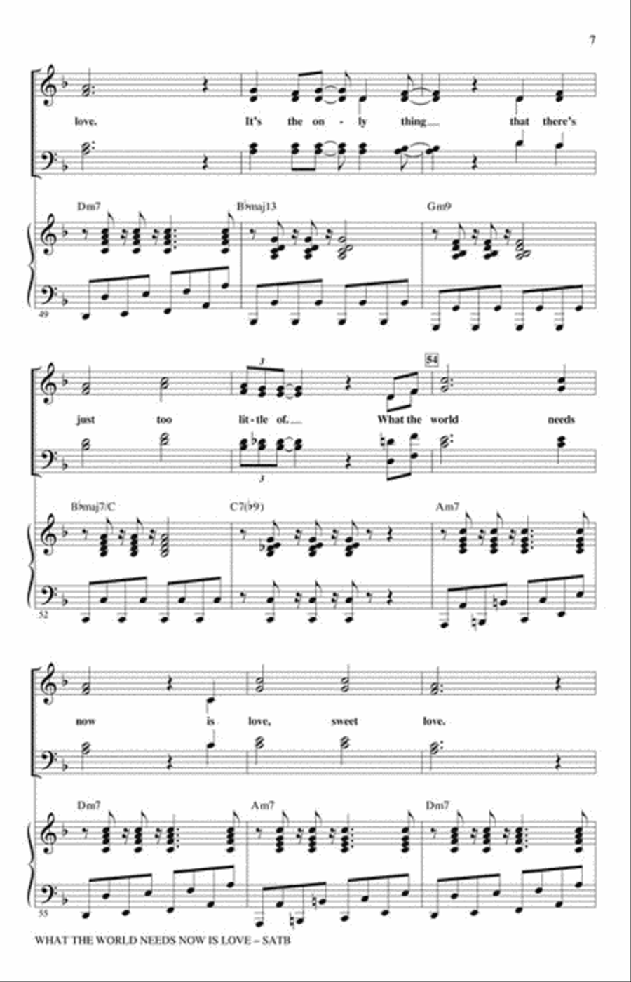 What the World Needs Now Is Love 4-Part scores gallery preview page 3