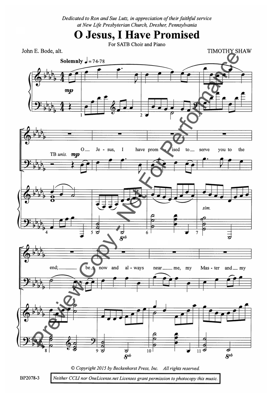 O Jesus, I Have Promised - Shaw 4-Part scores gallery preview page 4
