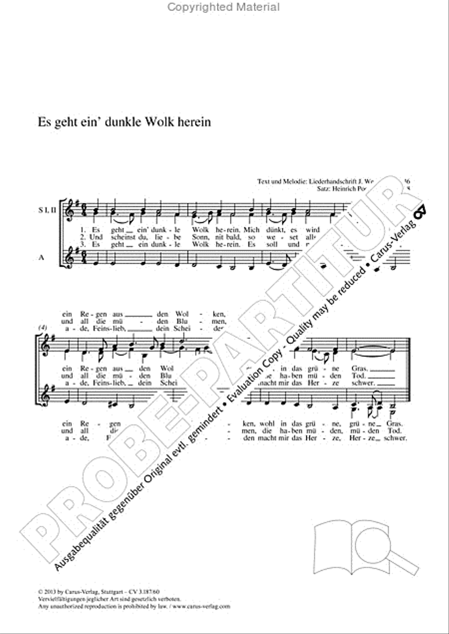 Es geht ein' dunkle Wolk herein SSAA scores gallery preview page 2