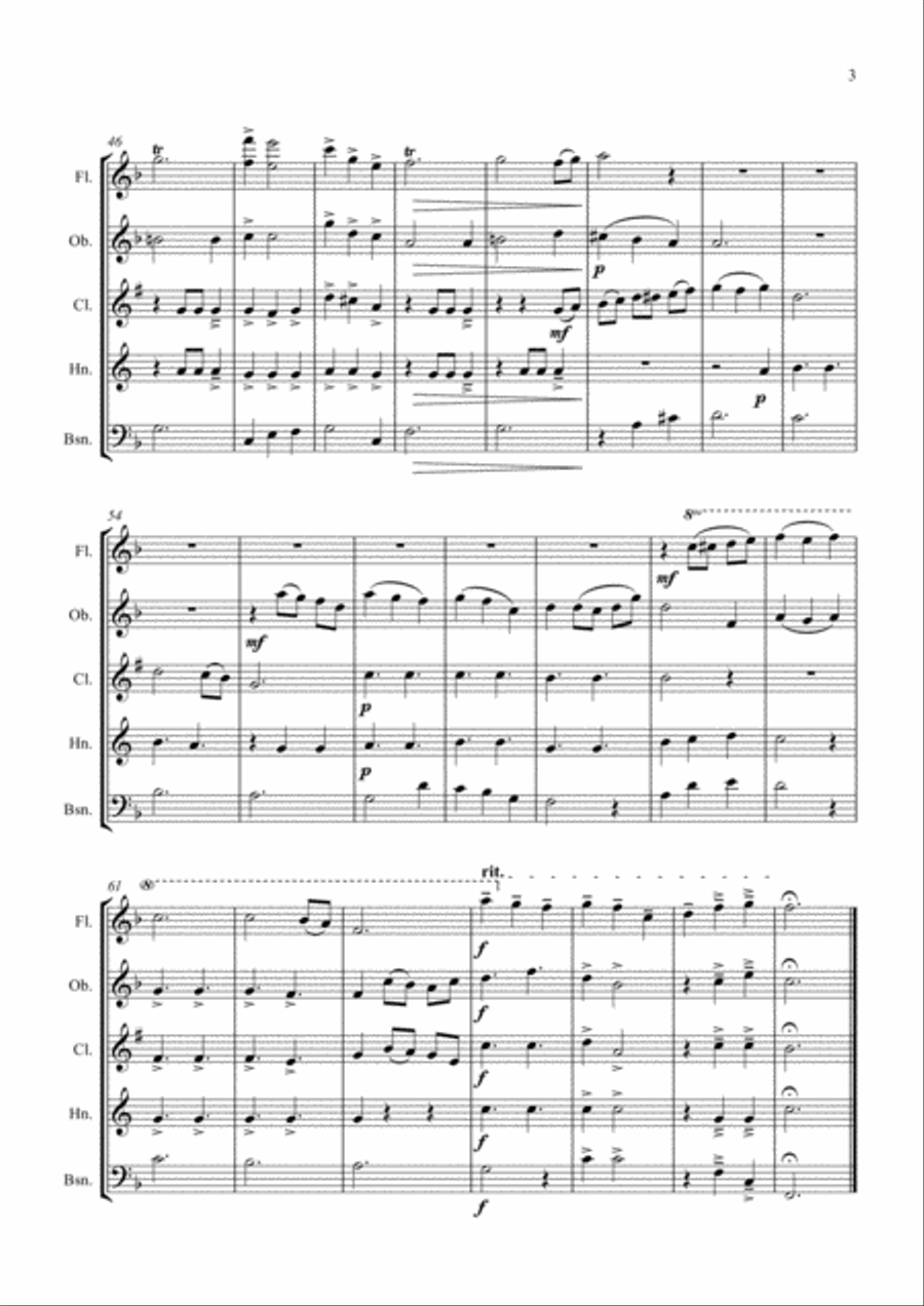 Valse daccord - romantic waltz - Wind Quintet Woodwind Quintet scores gallery preview page 4