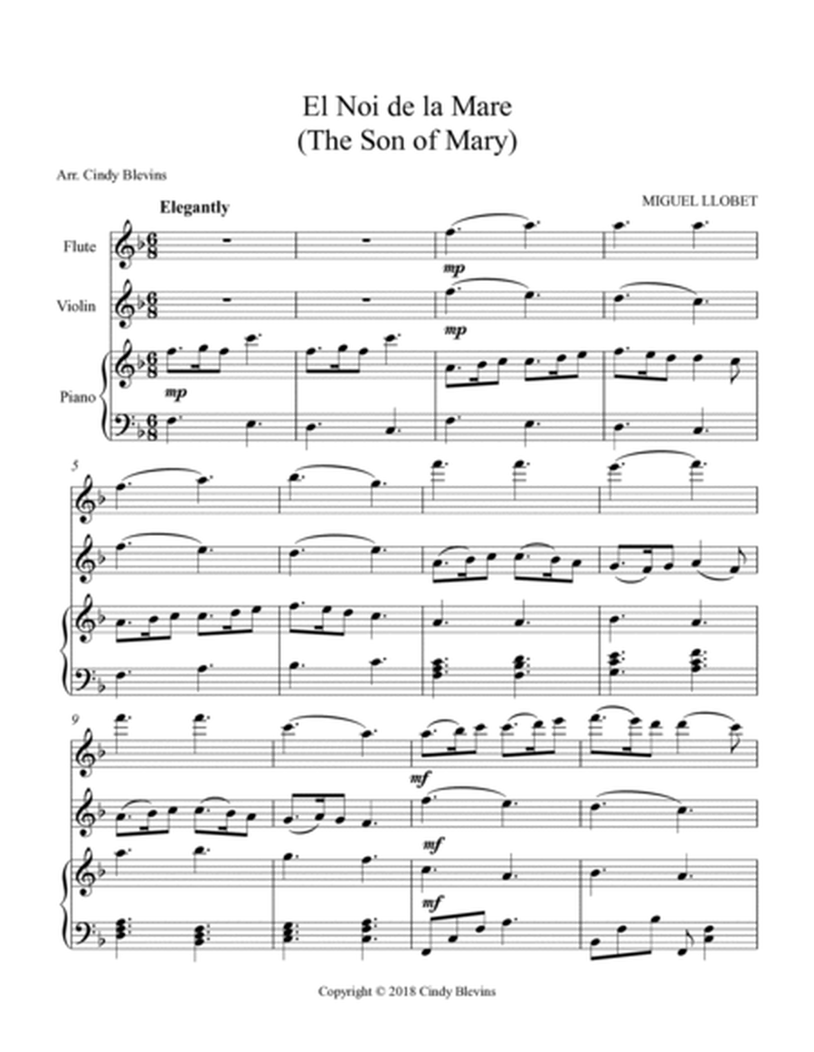 The Son of Mary, for Piano, Flute and Violin image number null