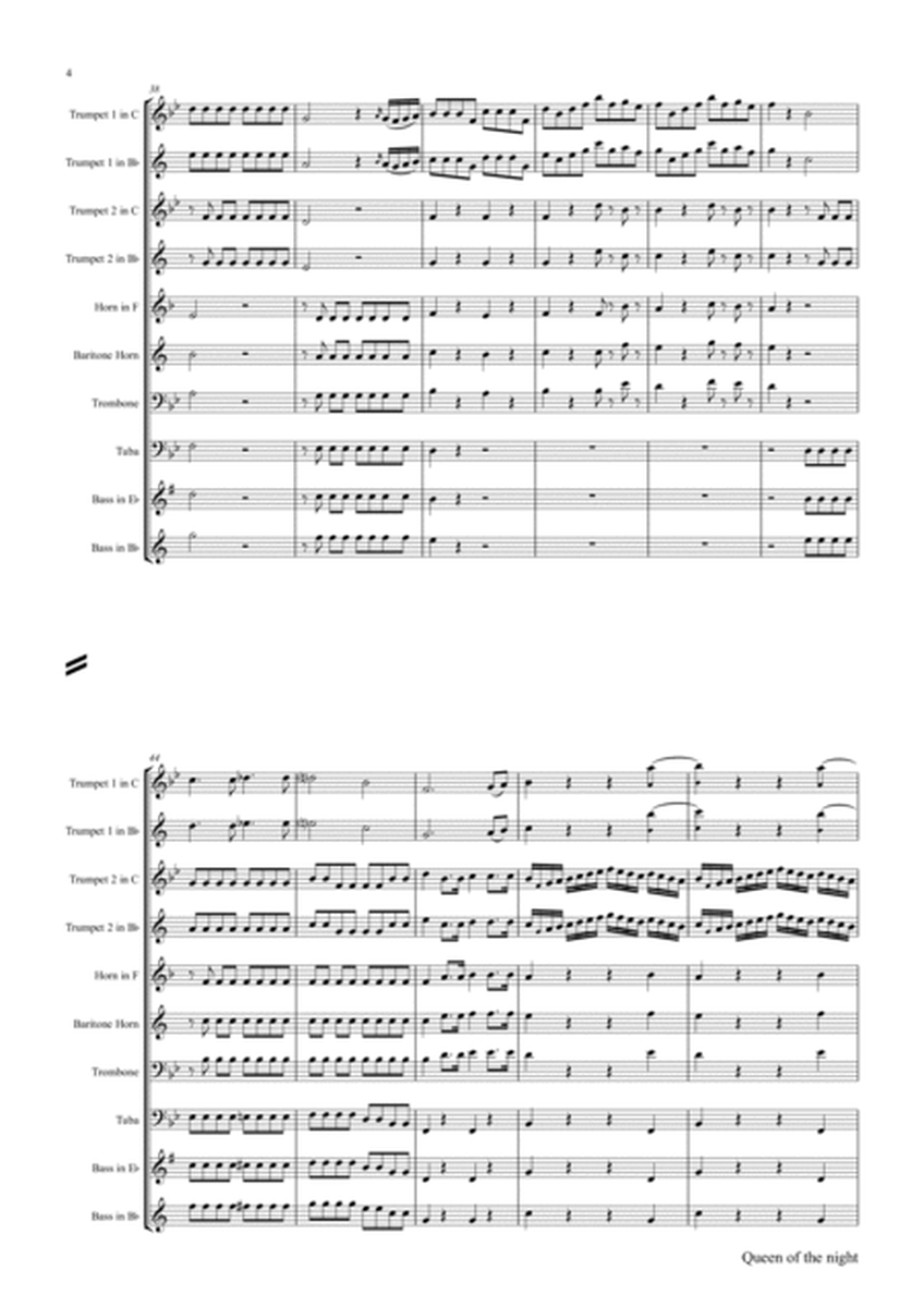 The Magic Flute Queen of the night - KV 620 W.A.Mozart - Brass Quartet - G-Minor