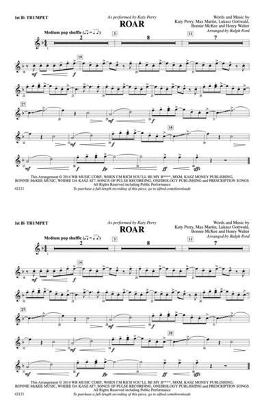 Roar: 1st B-flat Trumpet