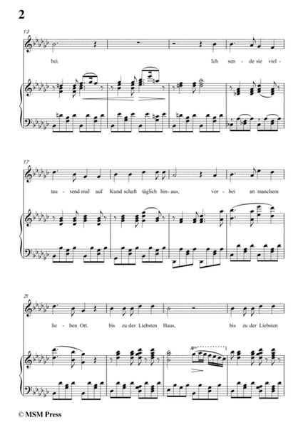 Schubert-Die Taubenpost,in G flat Major,for Voice&Piano image number null