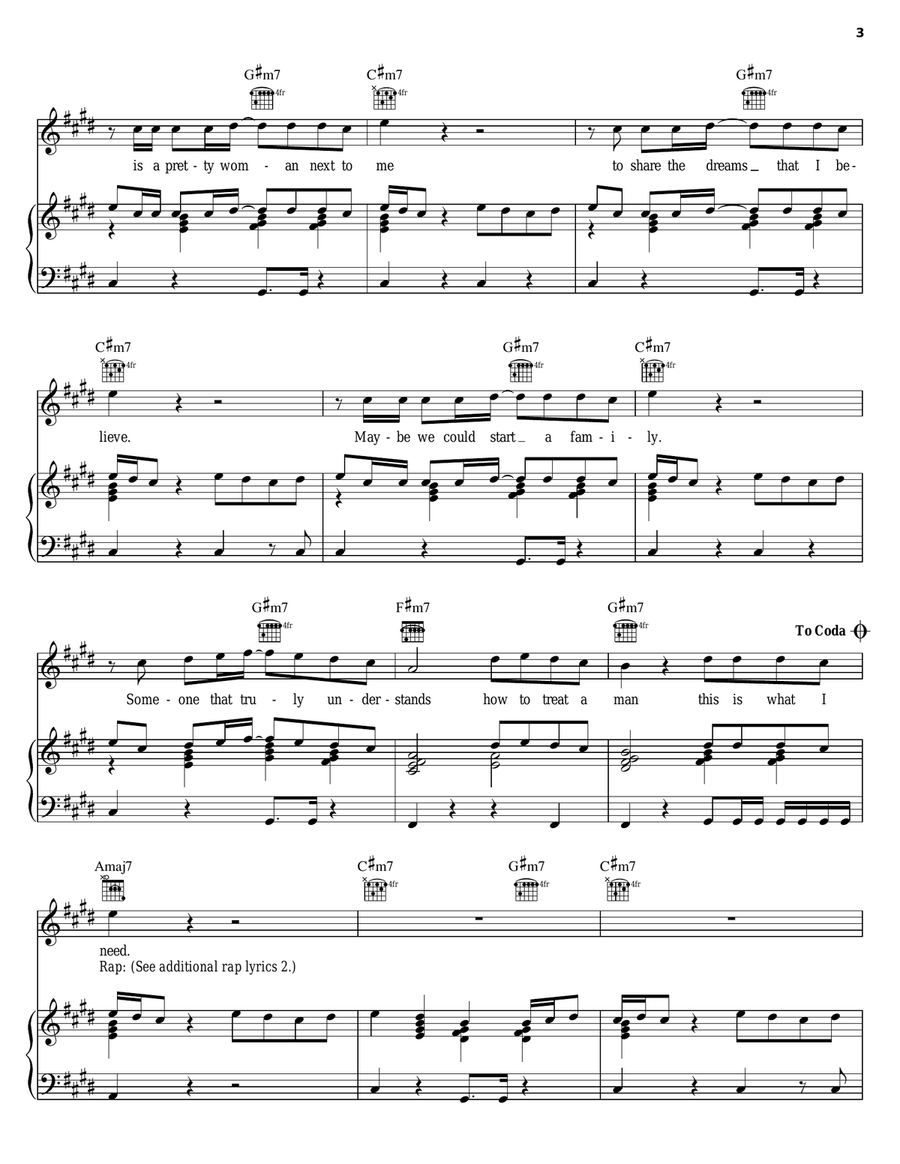 I Need A Girl (Part Two) Piano, Vocal, Guitar scores gallery preview page 3