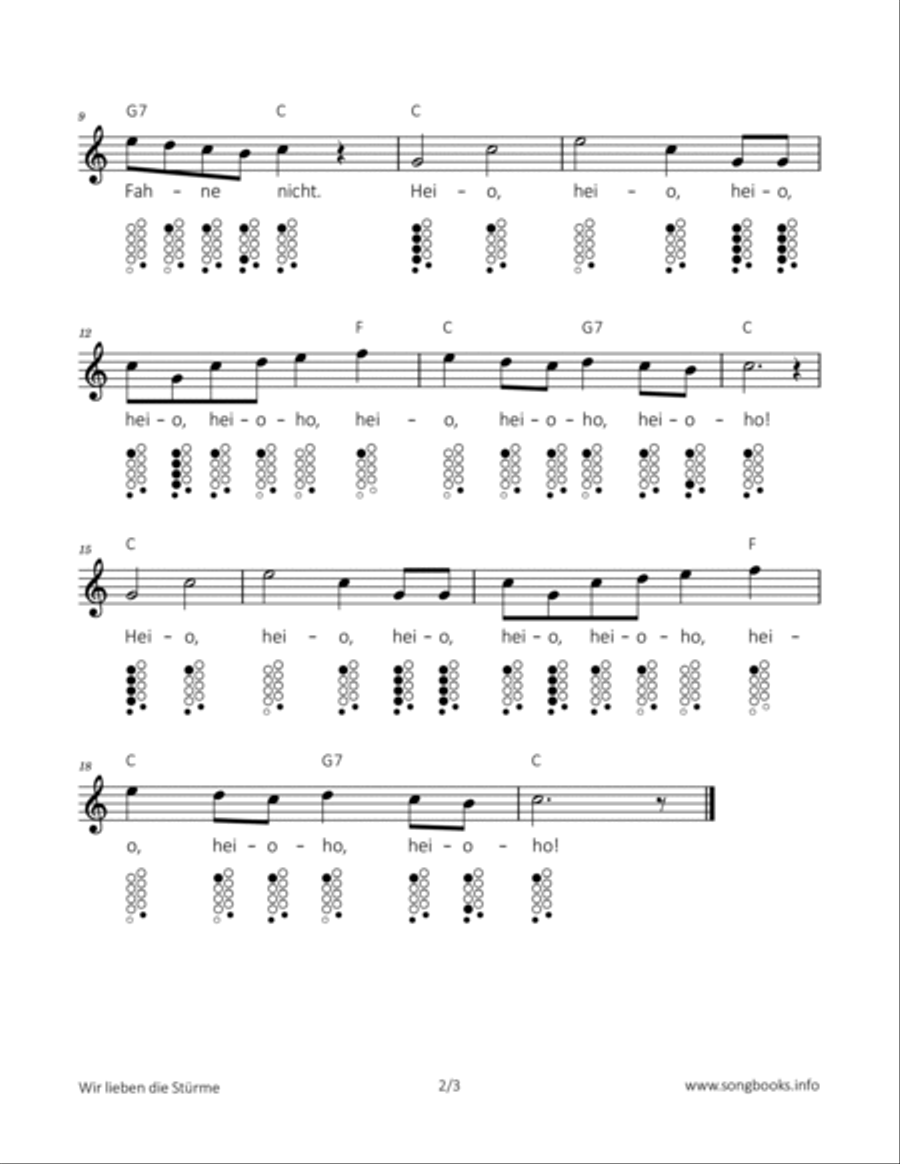 Wir lieben die Stürme ocarina scores gallery preview page 2
