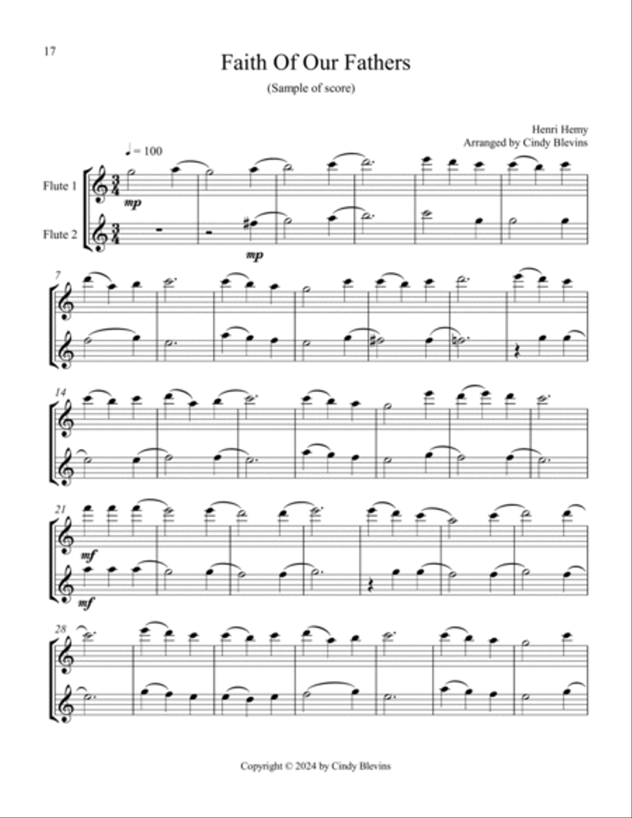 12 Favorite Hymns, Book 2, Flute Duets Flute Duet scores gallery preview page 3