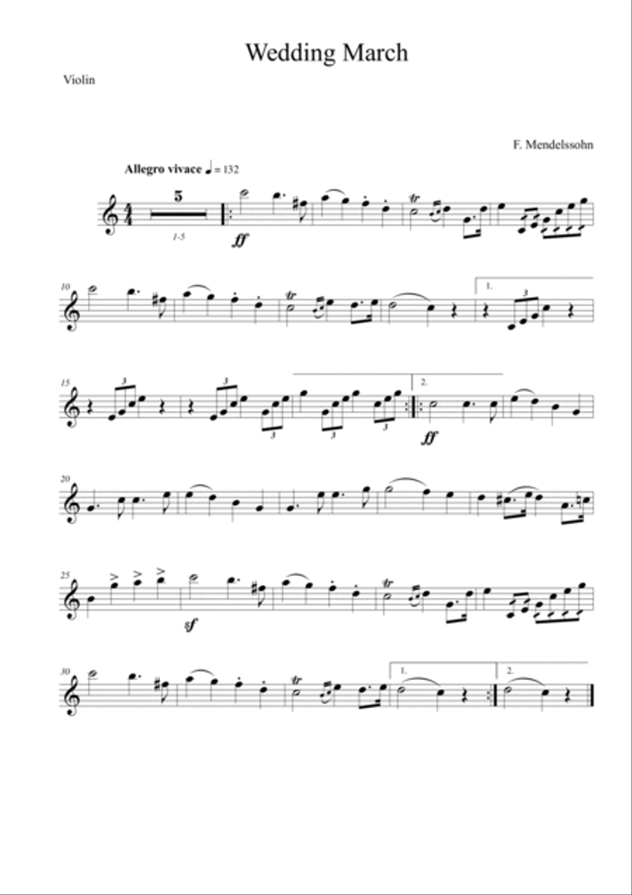 Wedding March Piano Trio scores gallery preview page 4