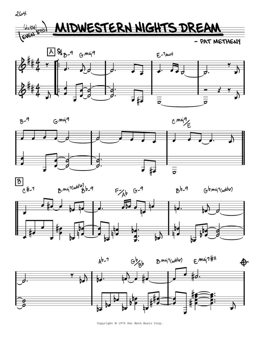 Midwestern Nights Dream [Reharmonized version] (arr. Jack Grassel) Piano scores gallery preview page 1