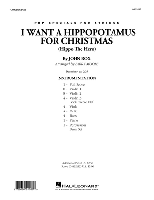Book cover for I Want A Hippopotamus For Christmas (arr. Larry Moore) - Conductor Score (Full Score)
