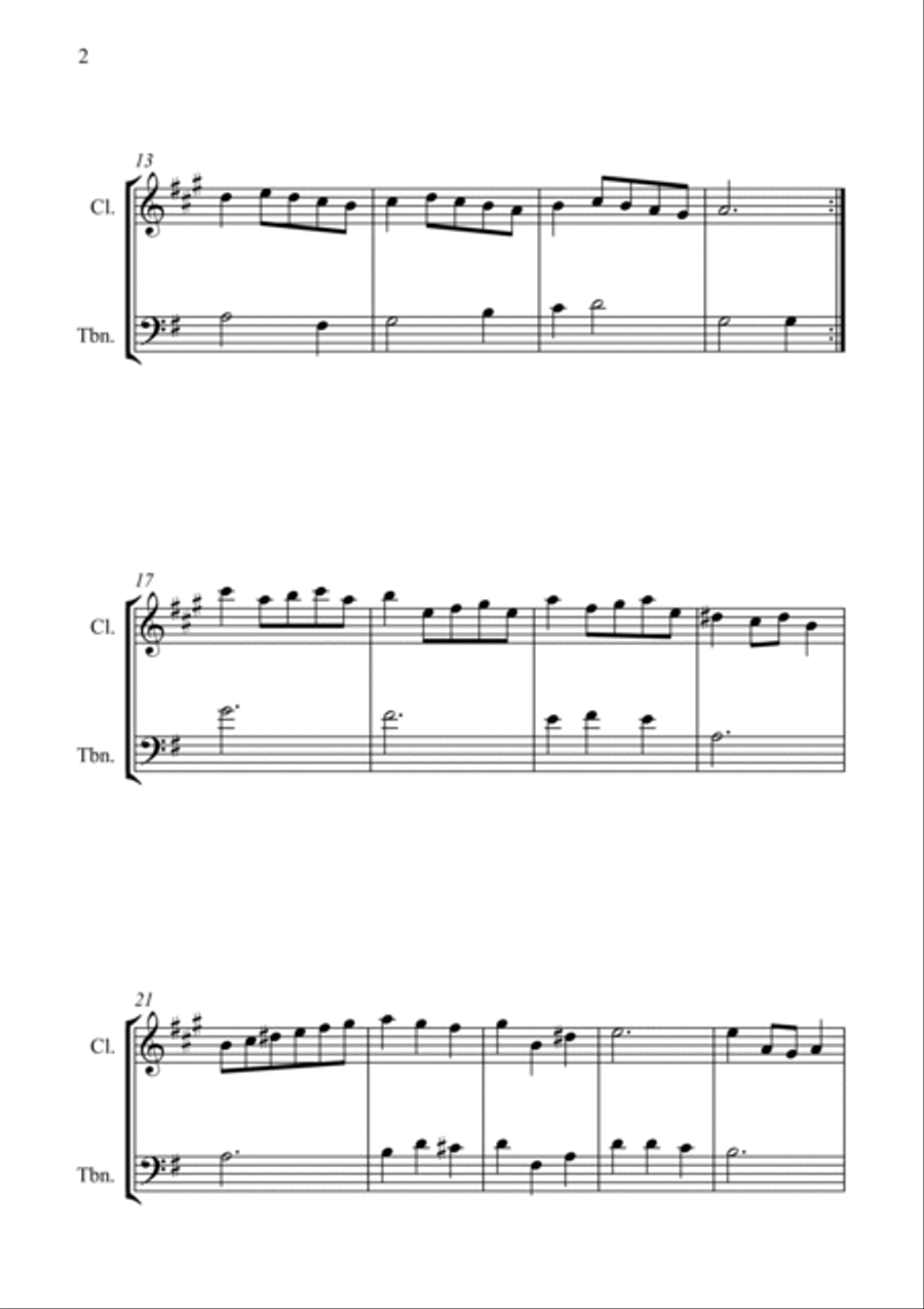 Minueto B-Flat Clarinet scores gallery preview page 2