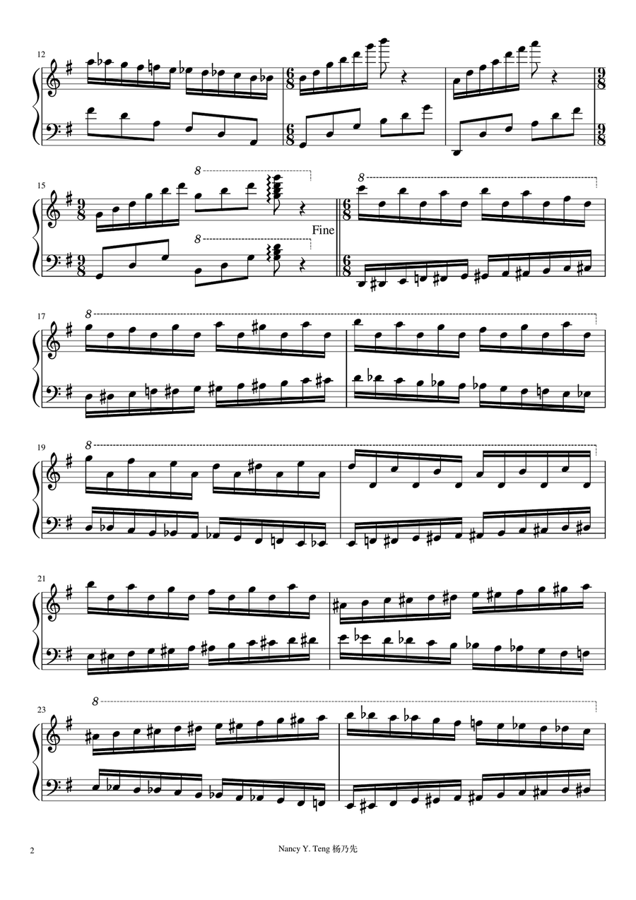 Etude of Chromatic Scale (Piano Solo) Piano Method scores gallery preview page 2