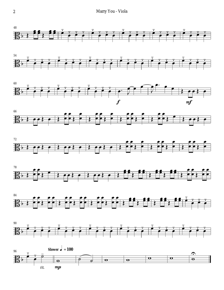 Marry You String Quartet scores gallery preview page 6