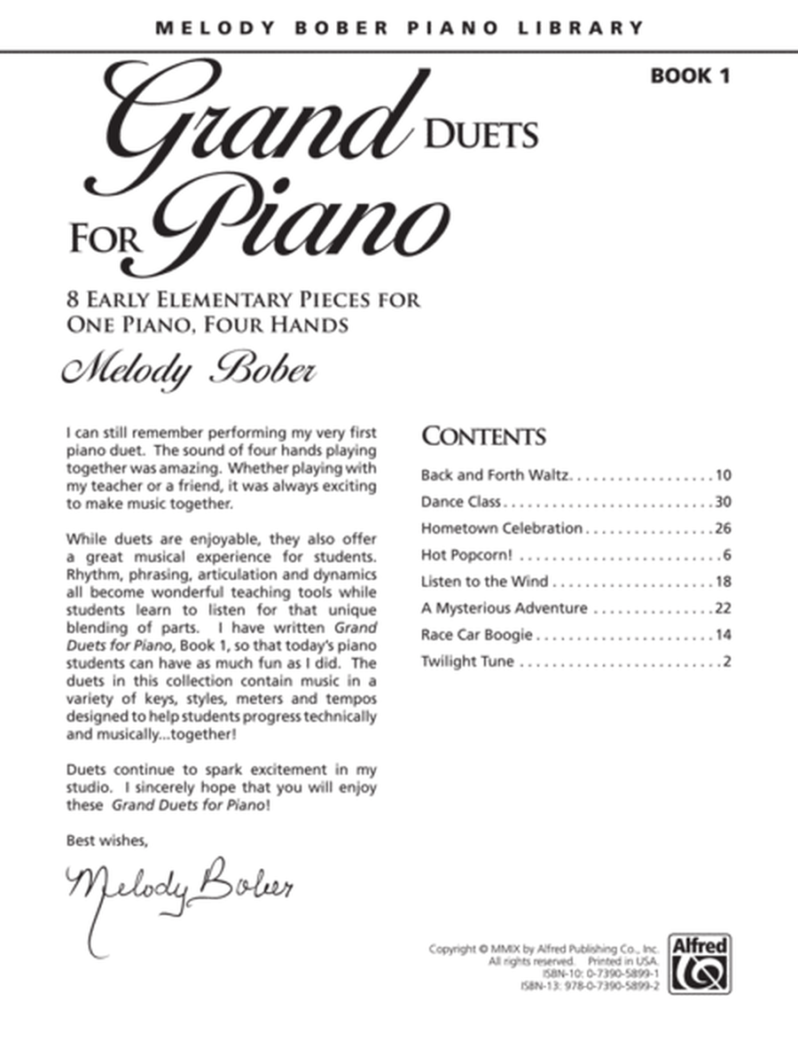 Grand Duets for Piano, Book 1