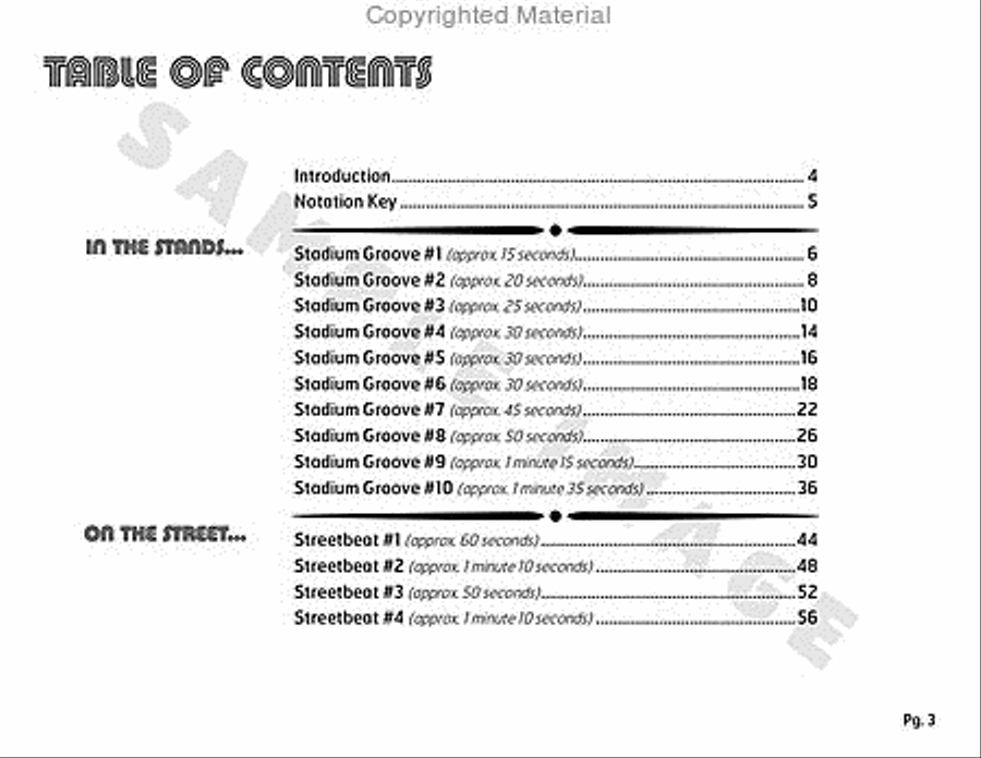Stadium 54 Percussion scores gallery preview page 3