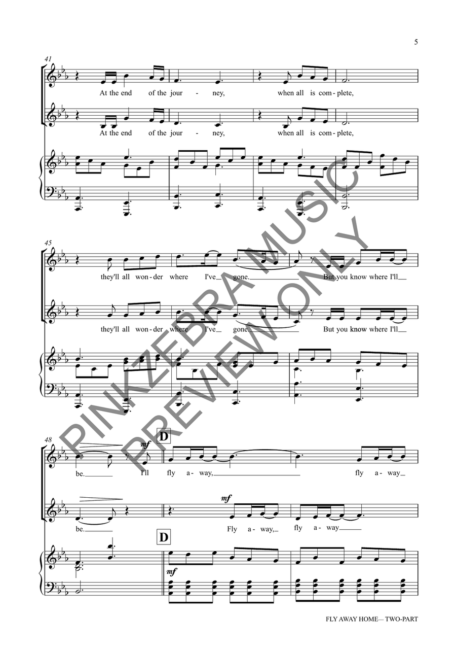 Fly Away Home (Two-Part) 2-Part scores gallery preview page 6