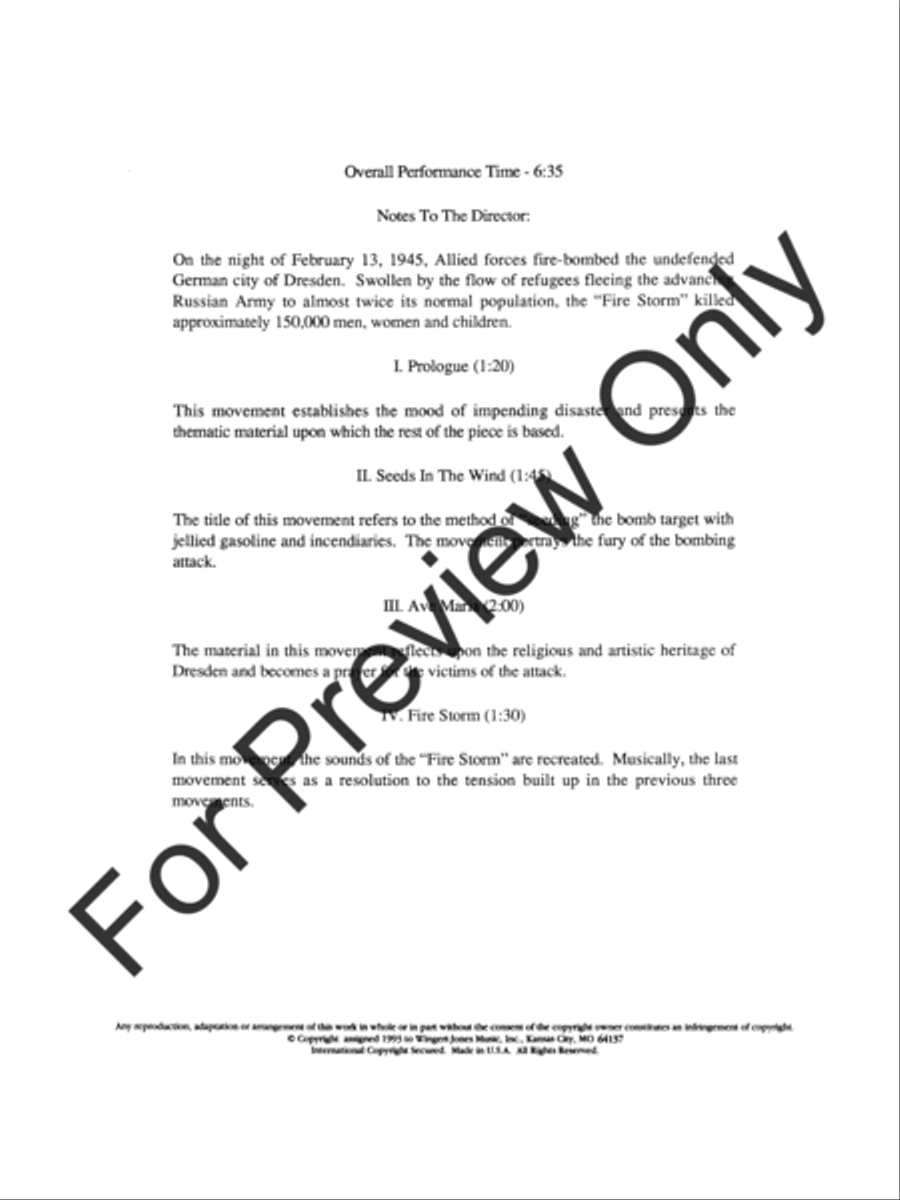 Symphony #1 In Memoriam Dresden 1945 Concert Band scores gallery preview page 3