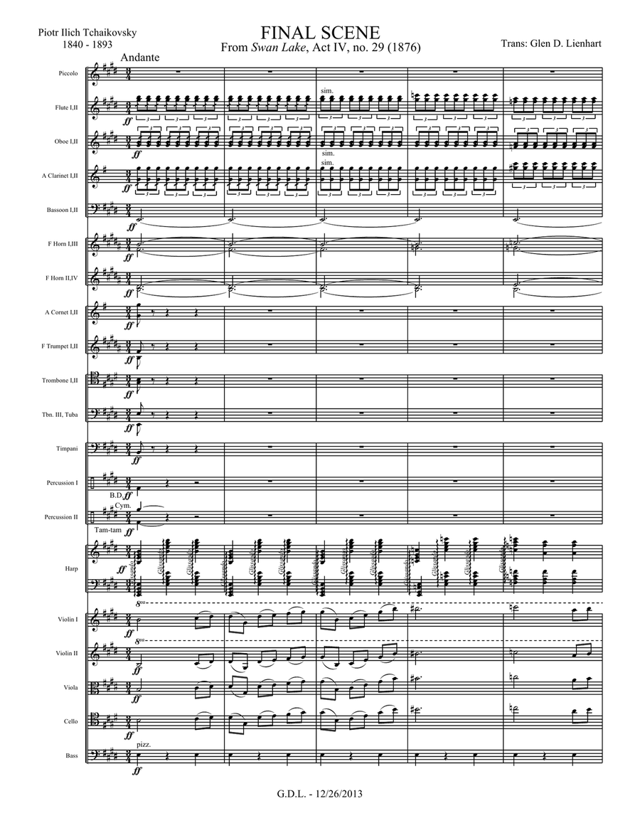 Swan Lake - Final Scene - Extra Score Full Orchestra scores gallery preview page 1