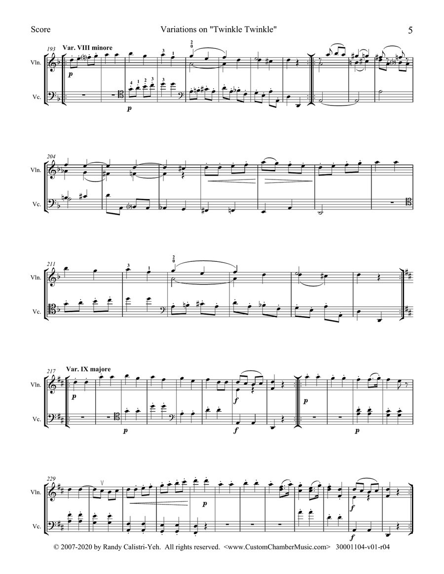 Mozart 12 Variations on 