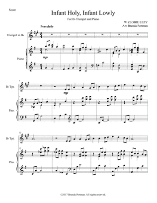 Infant Holy, Infant Lowly (trumpet/piano), arr. Brenda Portman