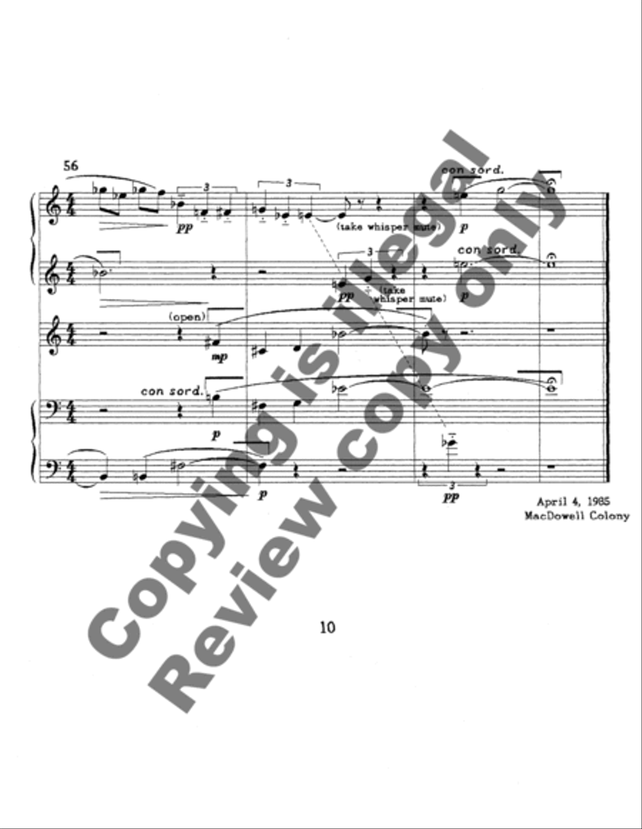 Whispered Reflections Brass Quintet scores gallery preview page 12
