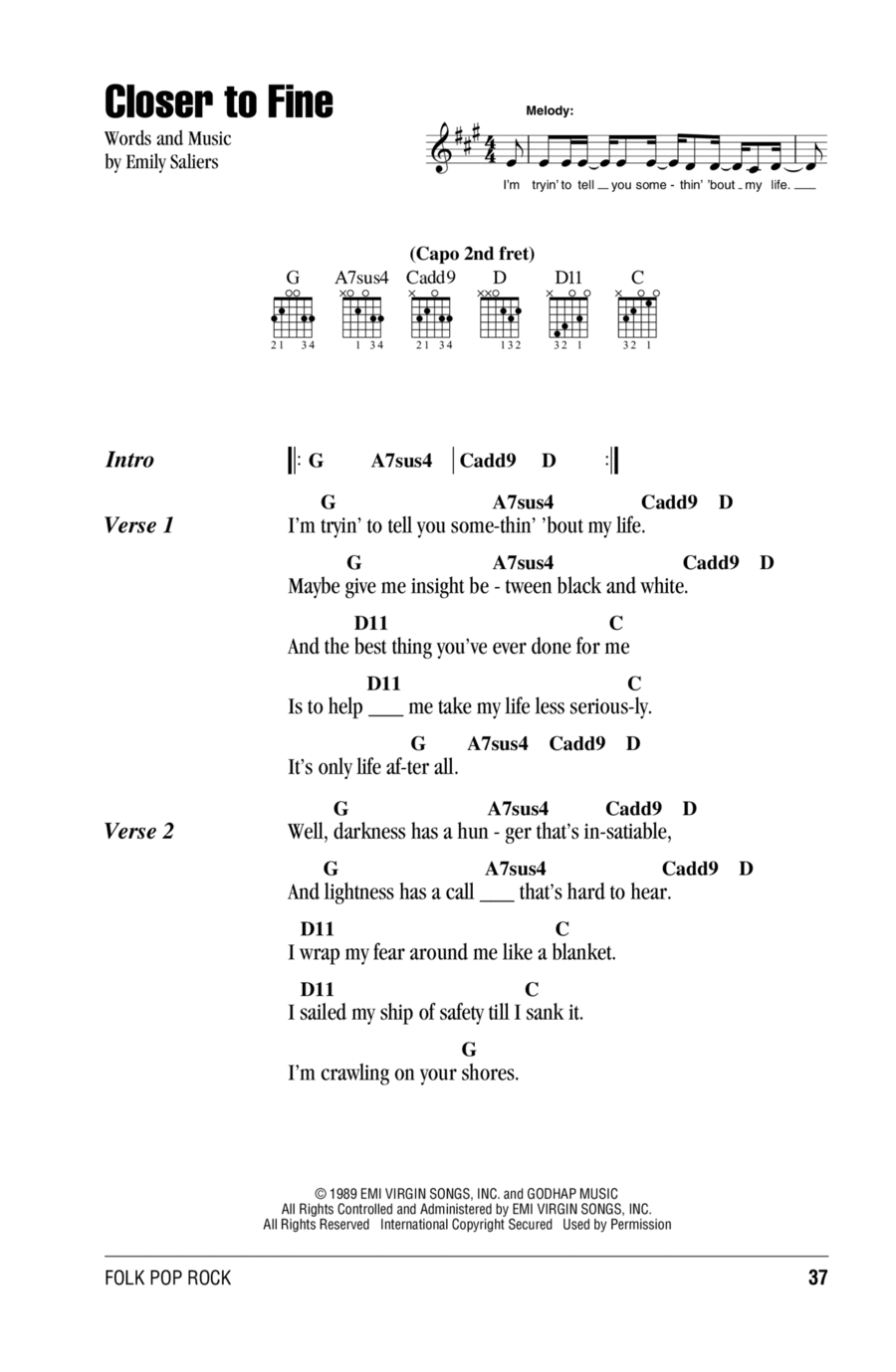 Closer To Fine Acoustic Guitar scores gallery preview page 1