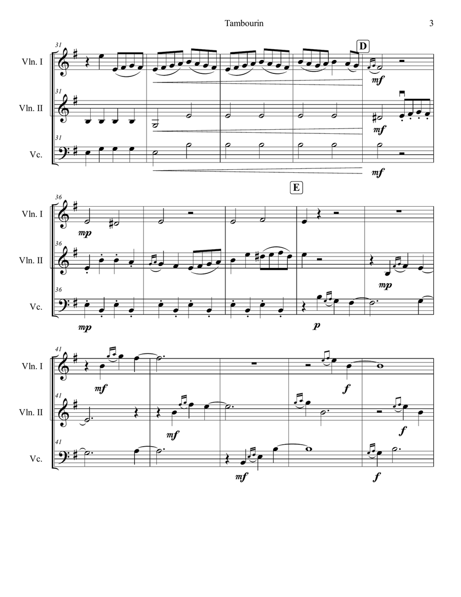 Tambourin String Trio scores gallery preview page 3