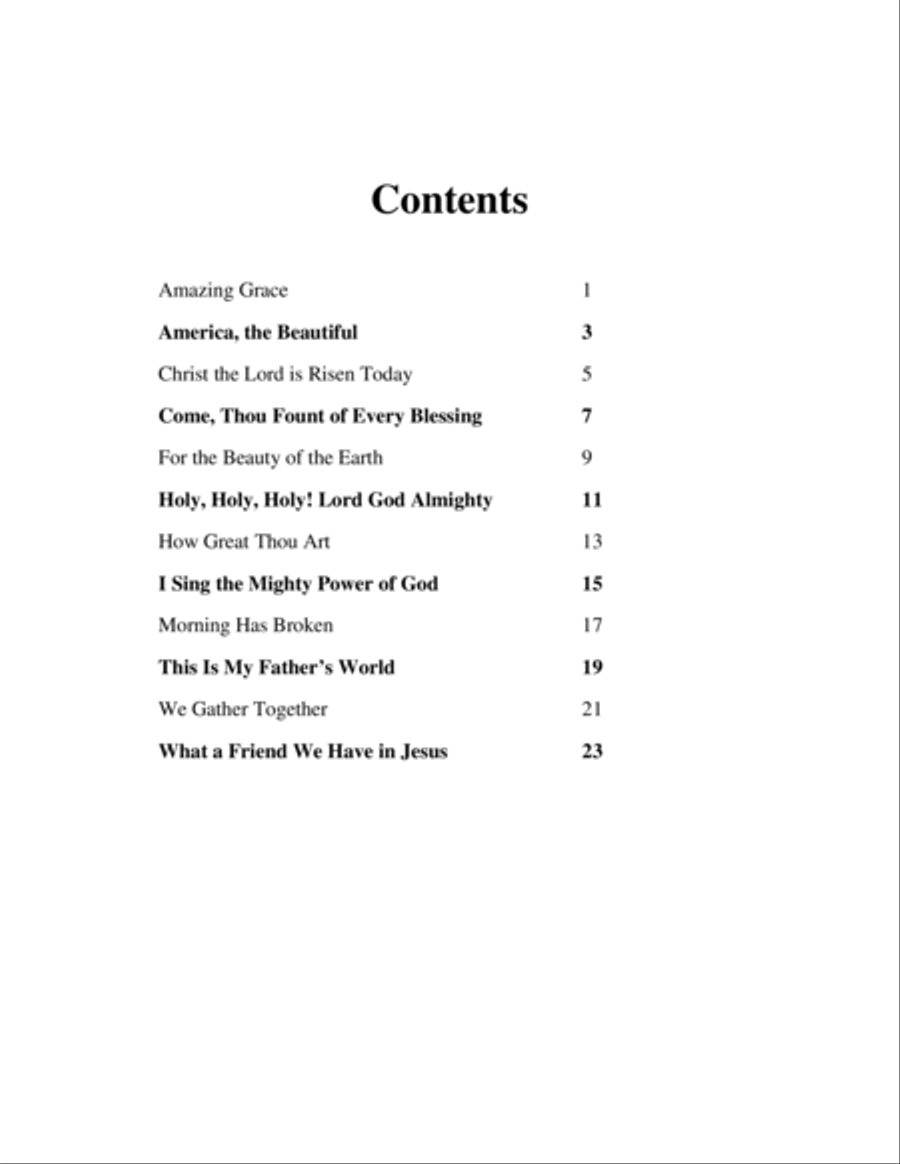 12 Favorite Hymns, Ukulele Solo, Fingerstyle, Low G Ukulele scores gallery preview page 6