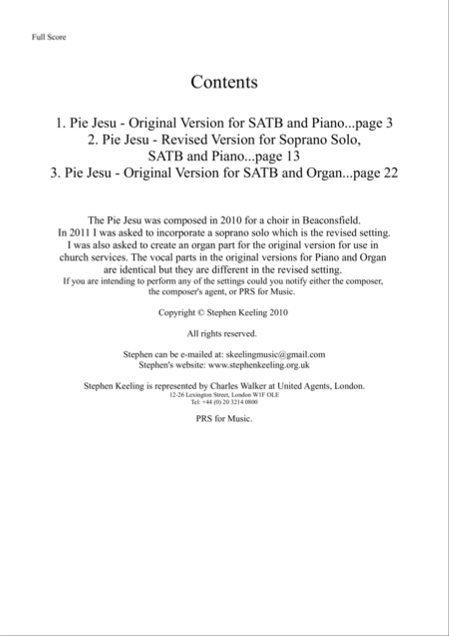 Pie Jesu Pie Jesu 4-Part scores gallery preview page 2