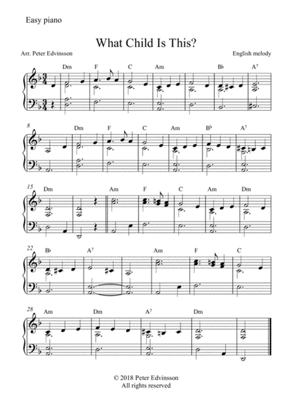 What Child Is This? - Easy Christmas piano sheet music image number null