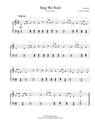 Sing We Noel - for easy piano