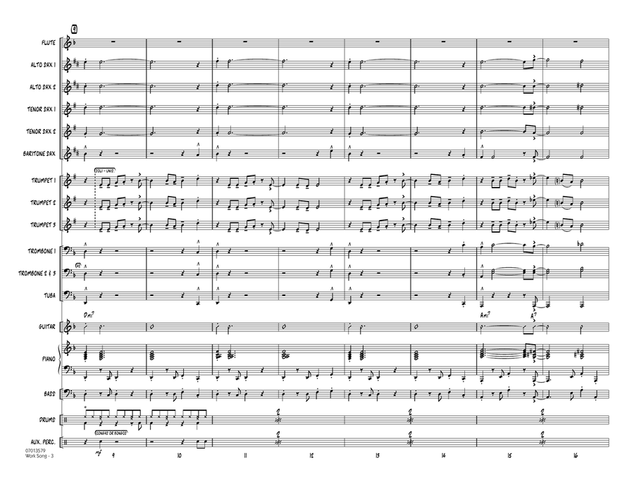 Work Song (arr. John Berry) - Conductor Score (Full Score) Jazz Ensemble scores gallery preview page 3